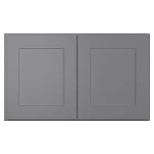 30-in. W x 12-in. D x 18-in. H in Shaker Grey Plywood Ready to Assemble Wall Cabinet Kitchen Cabinet