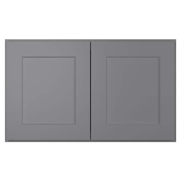 HOMEIBRO 30-in. W x 12-in. D x 18-in. H in Shaker Grey Plywood Ready to Assemble Wall Cabinet Kitchen Cabinet