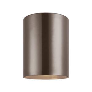 Outdoor Cylinders 6.625 in. Bronze Integrated LED Outdoor Ceiling Flushmount