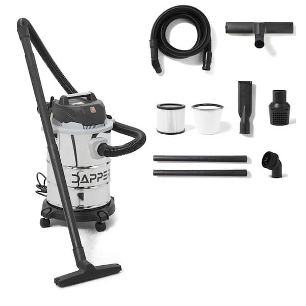 DAPPER SUPPLY 6 Gallon 3.0 Peak HP Stainless Steel 3 in 1 Shop Vacuum Wet Dry Vac with Filter, and Accessory Attachments