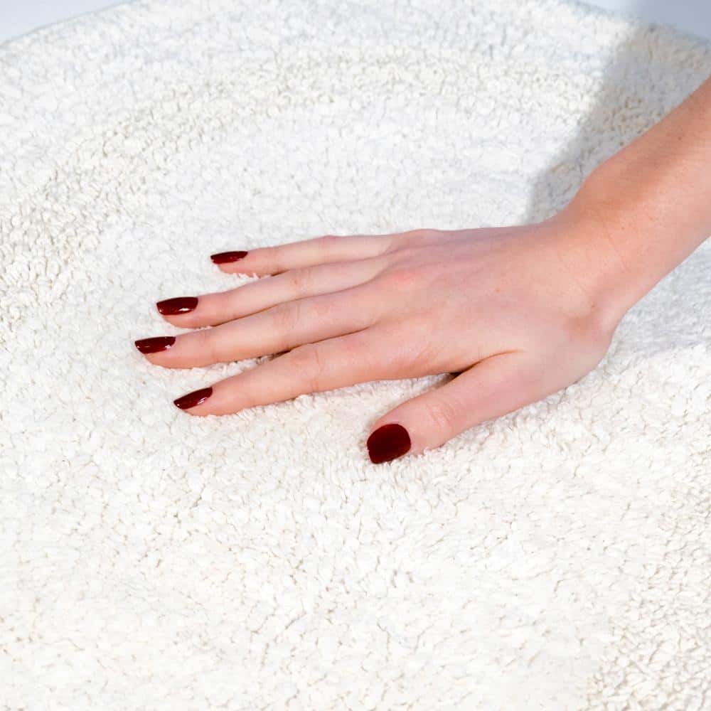 Elegant Ivory Cotton Oval Bath Mat 24"x17"