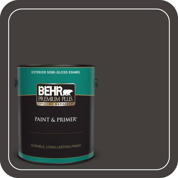 BEHR PREMIUM PLUS 1 gal. #MQ1-35 Off Broadway Semi-Gloss Enamel Exterior Paint & Primer