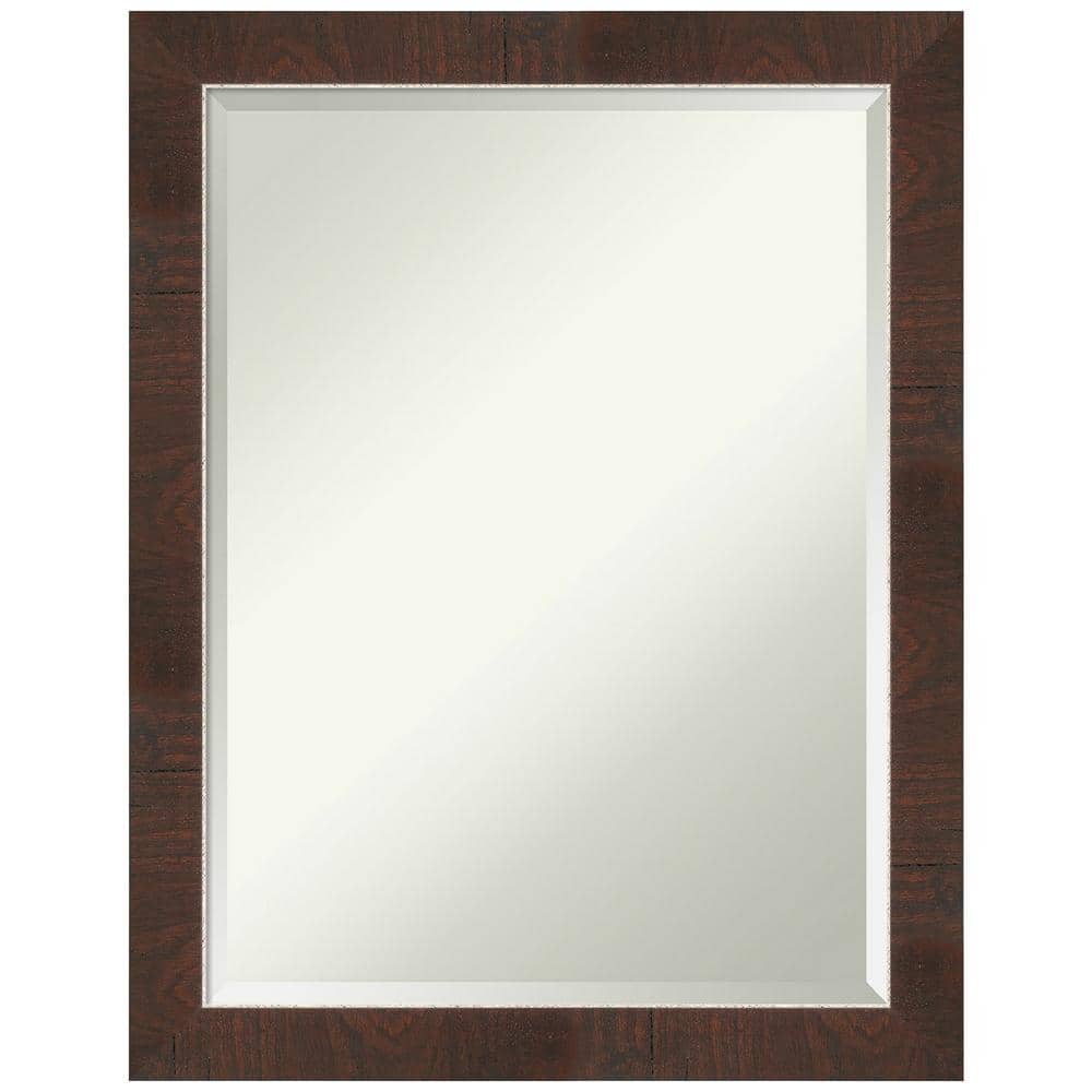 Wildwood Brown and Silver Wood Framed Rectangular Wall Mirror