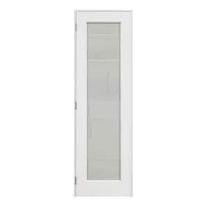 ARK DESIGN 24 in. x 96 in. Right Handed 1-Lite Frosted Glass White MDF ...