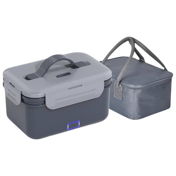 Lynzavix Gray Electric Lunch Box with 1.8L Stainless Steel