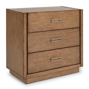 Big Sur 3-Drawer Brown Chest 32.25 in. H x 35 in. W x 18 in. D
