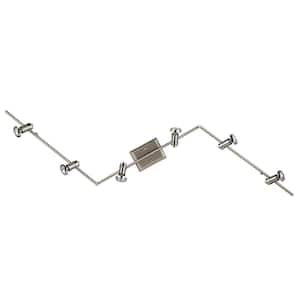 Shay 71 in. 6-Light Brushed Pewter and Chrome Track Lighting Fixture