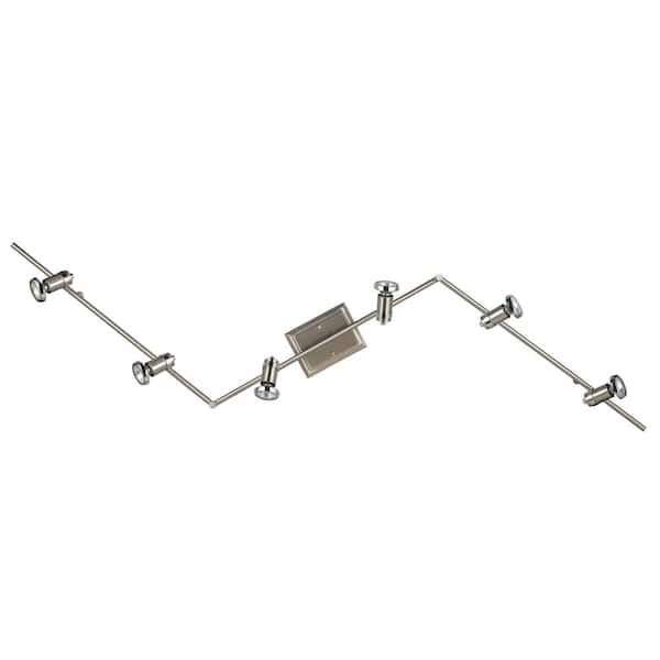 CANARM Shay 71 in. 6-Light Brushed Pewter and Chrome Track Lighting Fixture