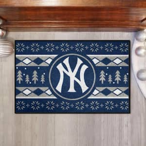 New York Yankees Holiday Sweater Navy 1.5 ft. x 2.5 ft. Starter Area Rug
