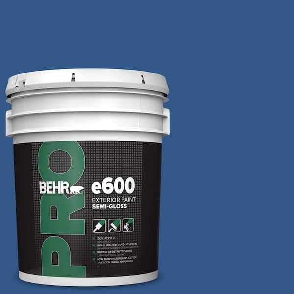 BEHR PRO 5 gal. #590B-7 Award Blue Semi-Gloss Exterior Paint