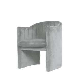 Gray Upholstered Velvet Arm Chair