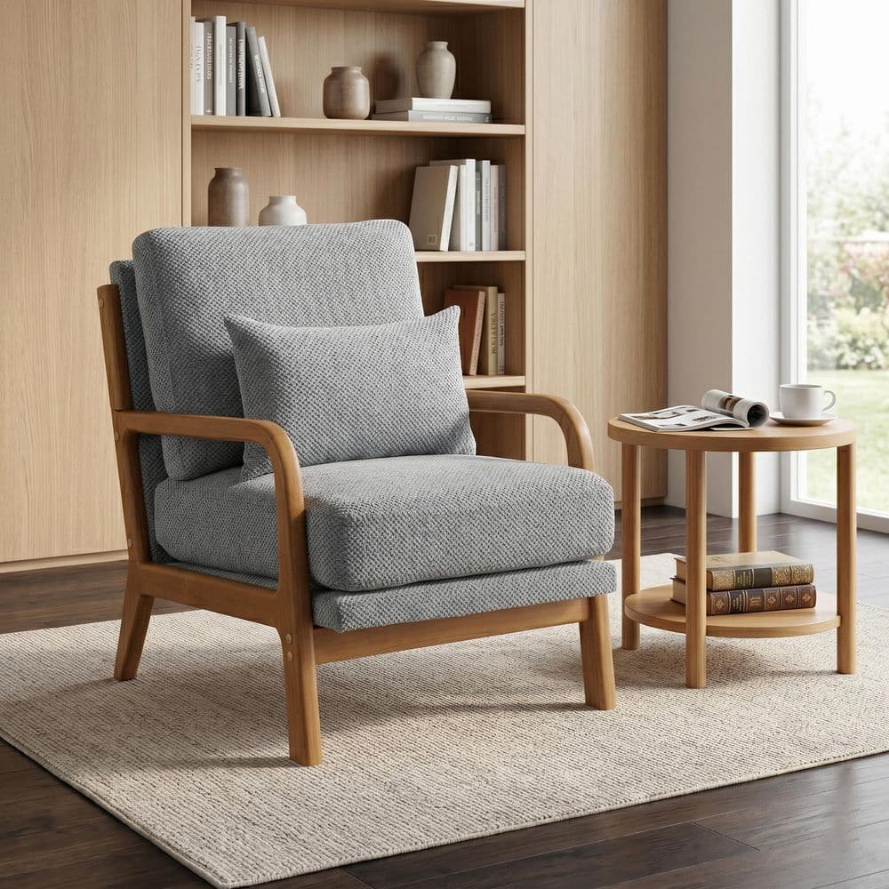 Modern 26 in. Light Gray Fabric Upholstered Arm Chaise Lounge price history on PriceWatchPro