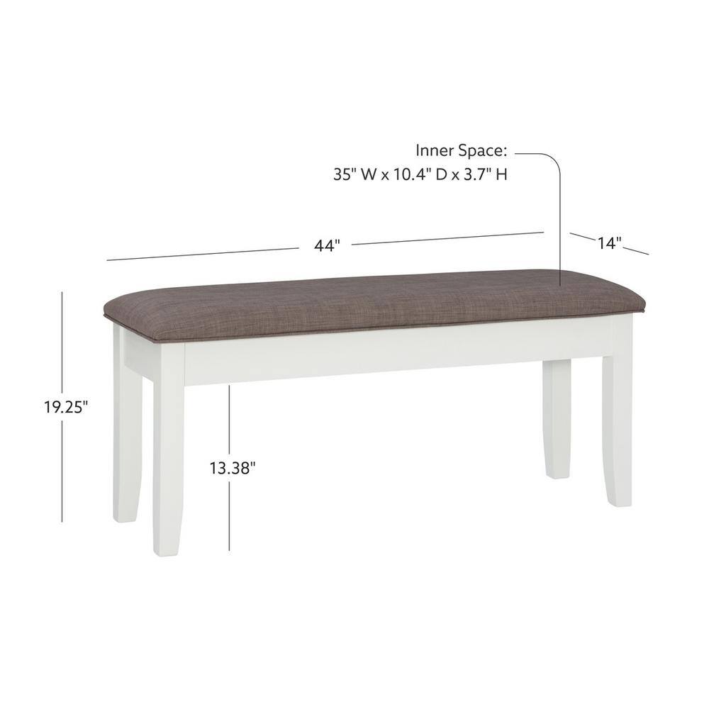 Rustic Taupe and Vanilla White 6-Piece Dining Set with Storage Bench