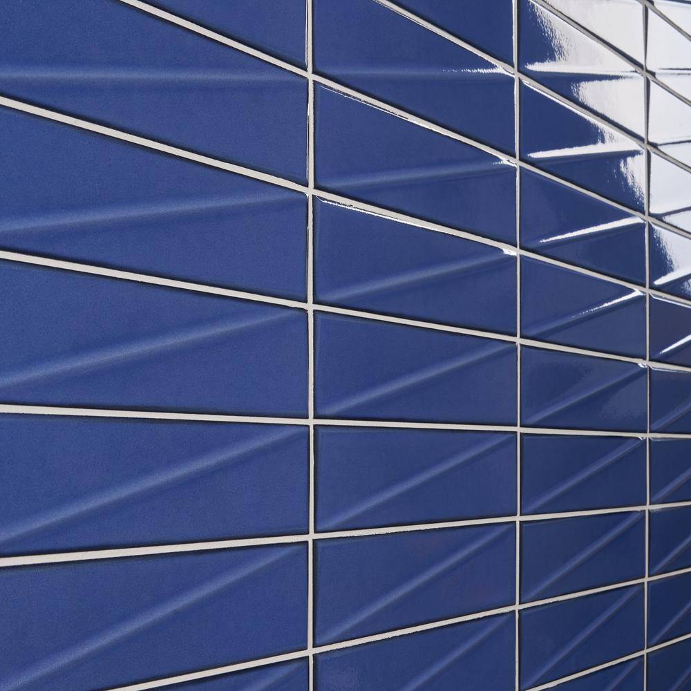 Azure Blue Glossy Ceramic 3x12 Subway Wall Tile