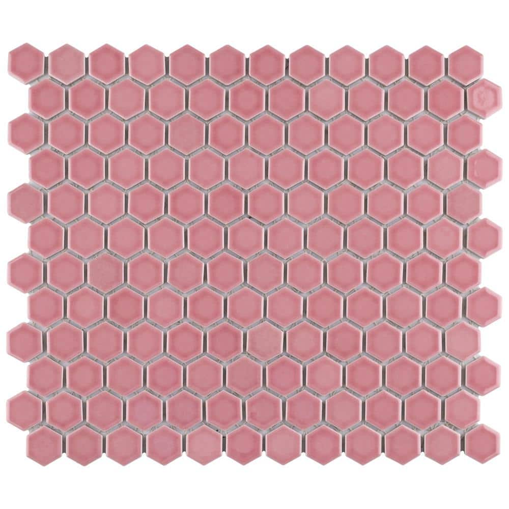 Tribeca 1 in. Hex Glossy Blush 6 in. x 6 in. Porcelain Mosaic Take Home Tile Sample price history on PriceWatchPro