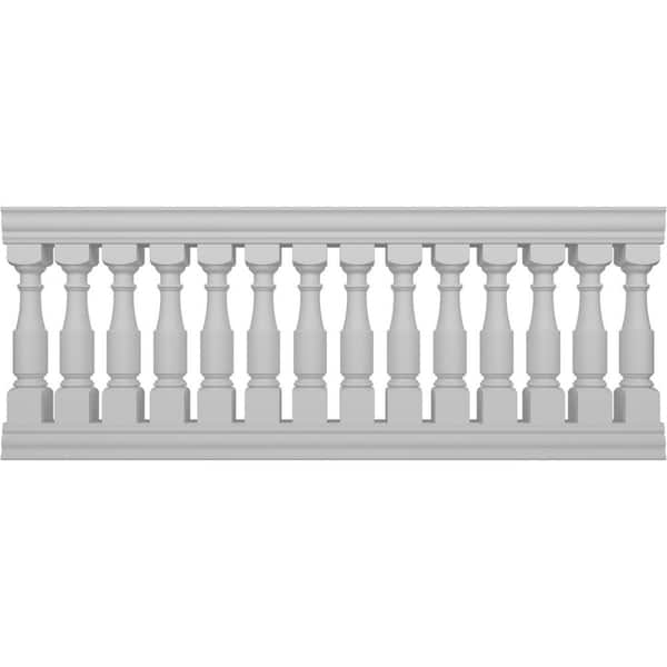 Ekena Millwork Fiberthane Hamilton Balustrade 96 in. L x 40 in. H Fiberglass Railing Kit