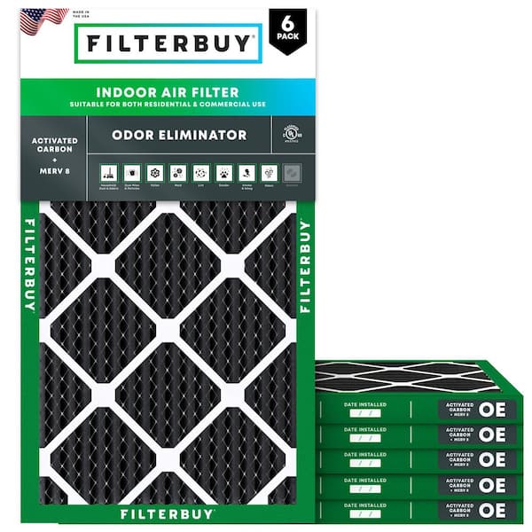 10 in. x 30 in. x 1 in. MERV 8 (FPR 5) Odor Eliminator Pleated HVAC AC Furnace Air Filters Replacement (6-Pack)