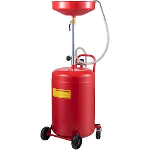 Waste Oil Drain Tank 20 Gal. Portable Oil Drain Change Air Operated Fluid Fuel with Wheel for Easy Oil Removal