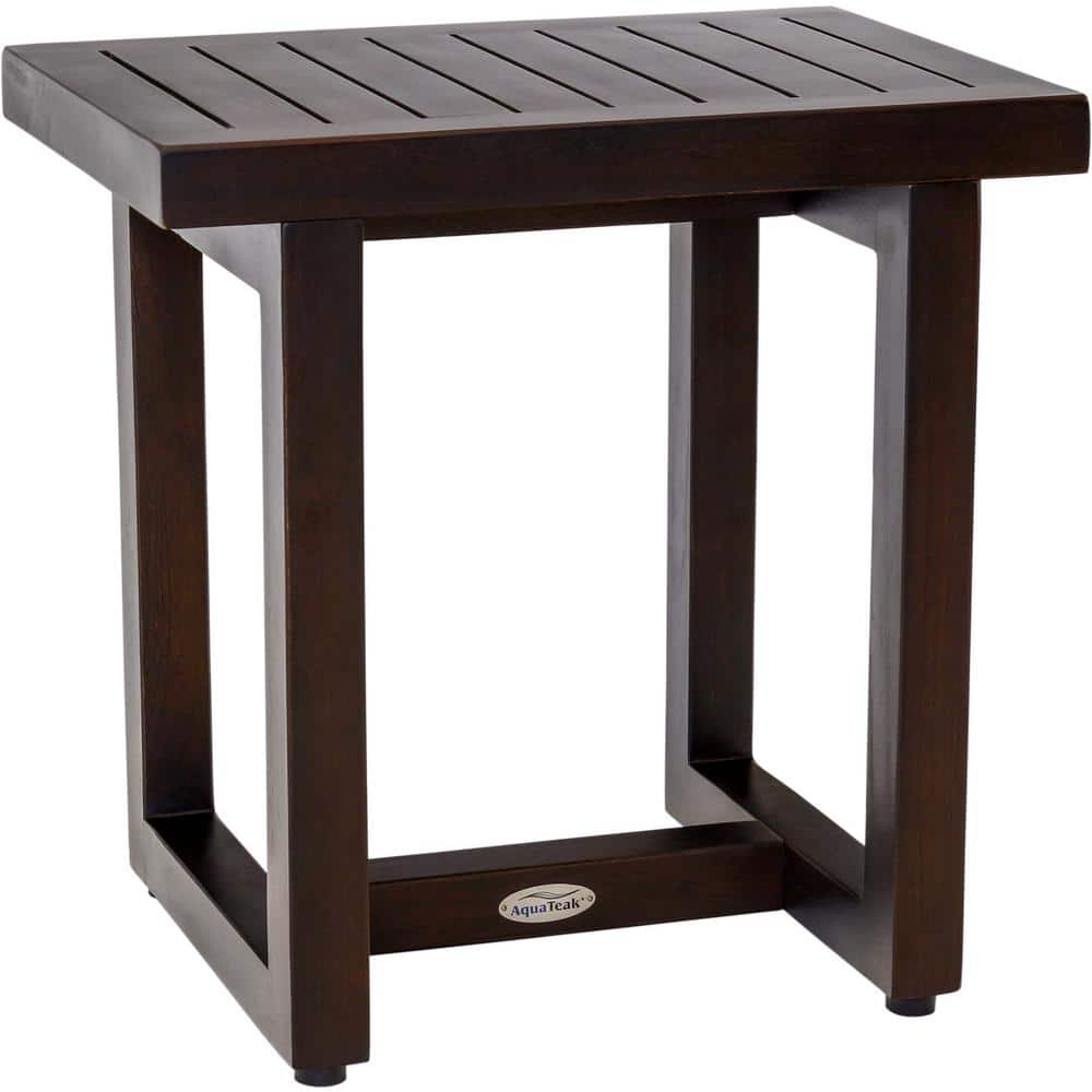 18 in. x 12 in. x 18 in. Spa Mocha-Shield Freestanding Teak Shower Bench