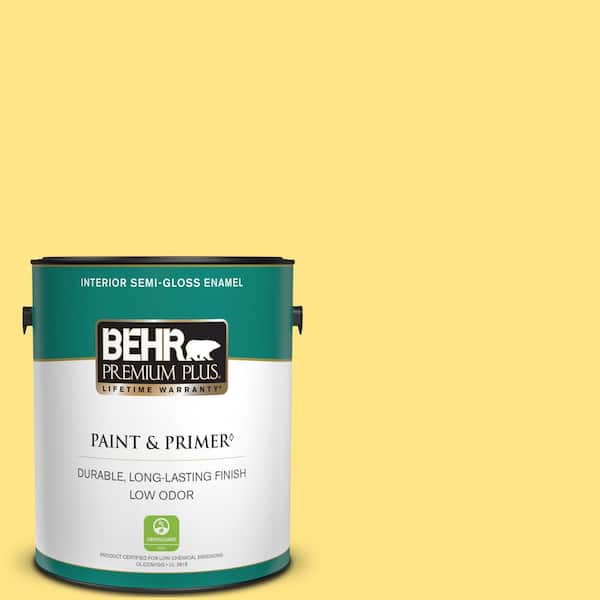 BEHR PREMIUM PLUS 1 gal. #P300-5 Upbeat Semi-Gloss Enamel Low Odor Interior Paint & Primer
