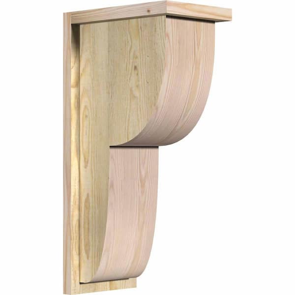 Ekena Millwork 8 in. x 12 in. x 24 in. Douglas Fir Crestline Rough Sawn Corbel with Backplate