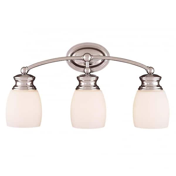 Savoy House Elise 20.25 in. W x 10.5 in. H 3-Light Polished Chrome Bathroom Vanity Light with Frosted Glass Shades