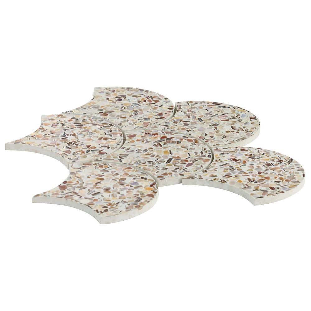 Cream Pearl Polished Mosaic Wave Tile for Walls and Floors