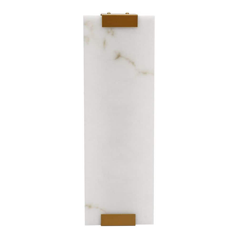 5.9 in. 2-Light White and Gold Modern Indoor Wall Sconce with Imitation Marble Shade for Bedroom Living Room price history on PriceWatchPro