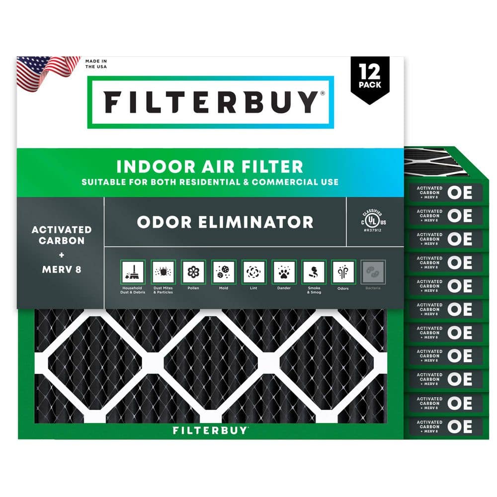 14 in. x 14 in. x 1 in. MERV 8 (FPR 5) Odor Eliminator Pleated HVAC AC Furnace Air Filters Replacement (12-Pack) price history on PriceWatchPro