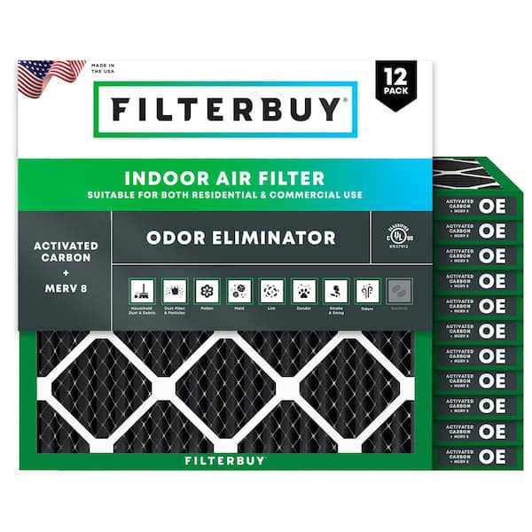 16 in. x 16 in. x 1 in. MERV 10 (FPR 6) Odor Eliminator Pleated HVAC AC Furnace Air Filters Replacement (12-Pack)