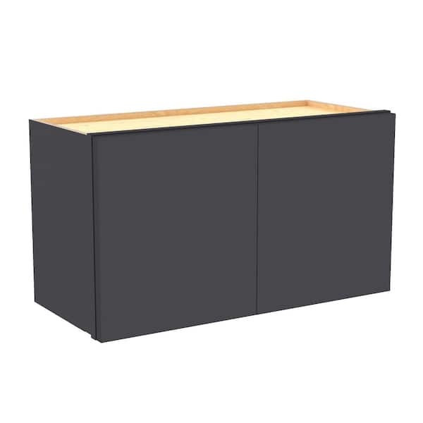 Home Decorators Collection Hargrove 24 in. W x 24 in. D x 15 in. H Assembled Plywood Wall Bridge Kitchen Cabinet in Valiant Onyx with Soft Close