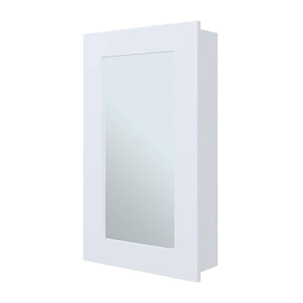 Unbranded White 15.3 in W x 25.7 in. H Modern Rectangle Particle Board Framed Mirror Wall Mirror Bathroom Vanity Mirror