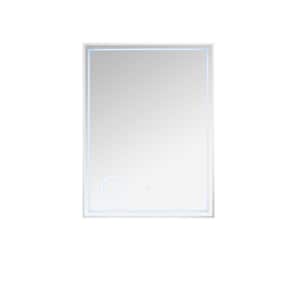 Tampa 23.6 in. W x 31.5 in. H Rectangular Framed Wall Mirror in Glossy White