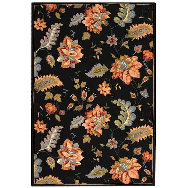 SAFAVIEH Chelsea Black 8 ft. x 10 ft. Speckled Gradient Floral Area Rug