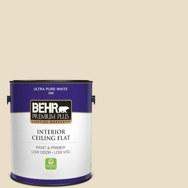 1 gal. #N290-2 Authentic Tan Ceiling Flat Interior Paint
