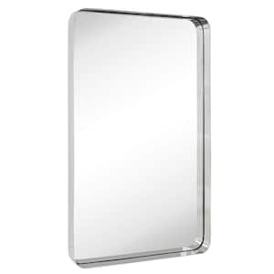 Arthers 24 in. W x 36 in. H Large Rectangular Stainless Steel Framed Pivot Wall Mounted Bathroom Vanity Mirror in Chrome