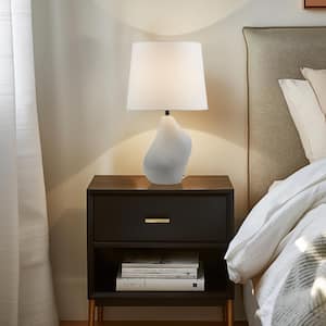 ZenGlossy 21.75 in. Grey Asymmetrical Ceramic Table Lamp