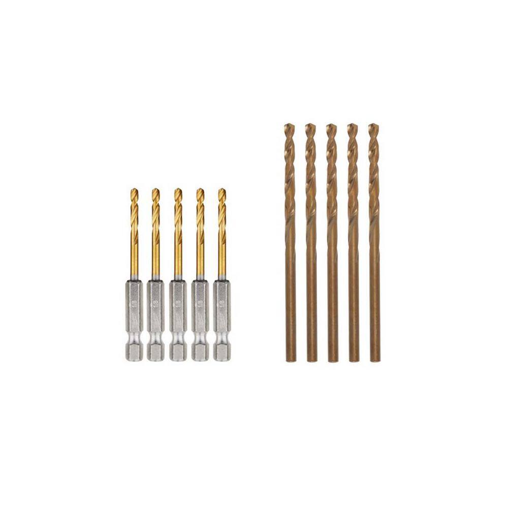 SHOCKWAVE 1/8 in. Titanium Twist Drill Bits with 1/8 in. Cobalt Red Helix Twist Drill Bits (10-Piece) price history on PriceWatchPro