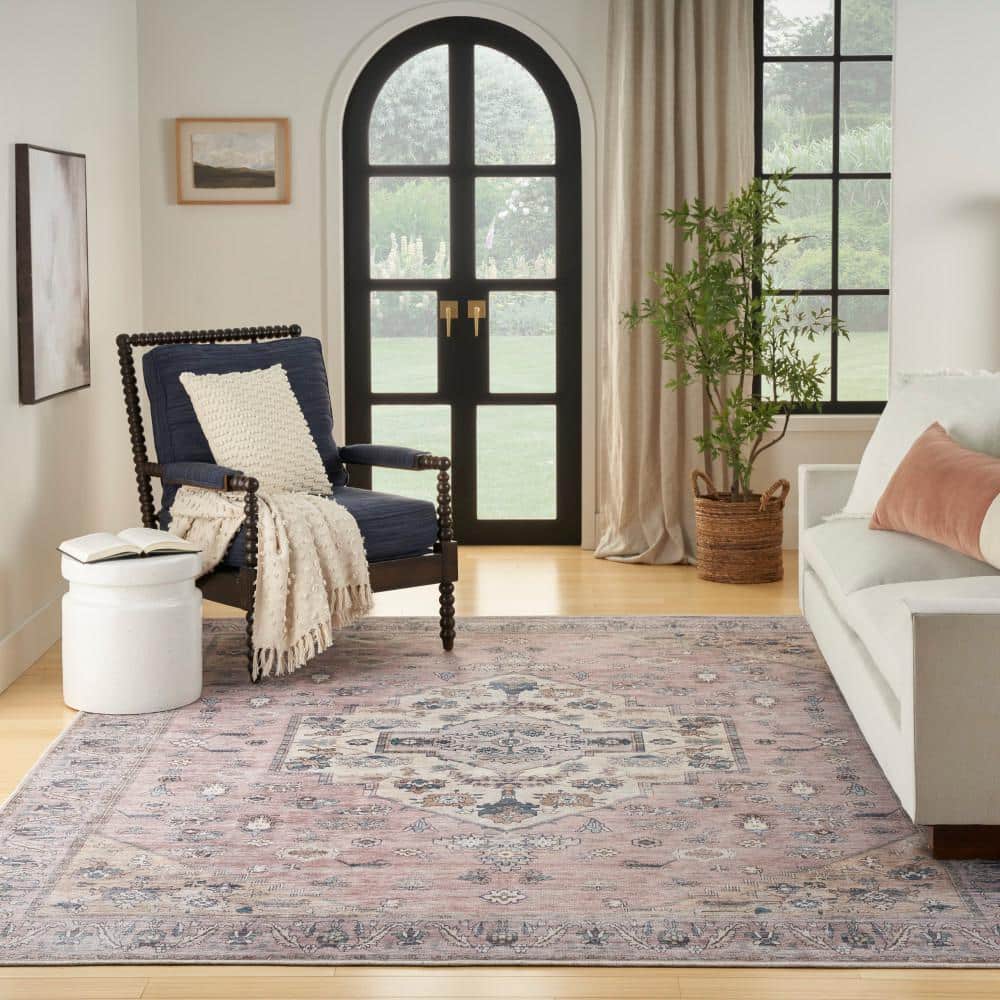 Blush Vintage Persian 5' x 7' Chenille Area Rug