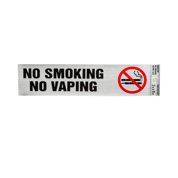 2 in. x 8 in. Plastic No Smoking/No Vaping Sign