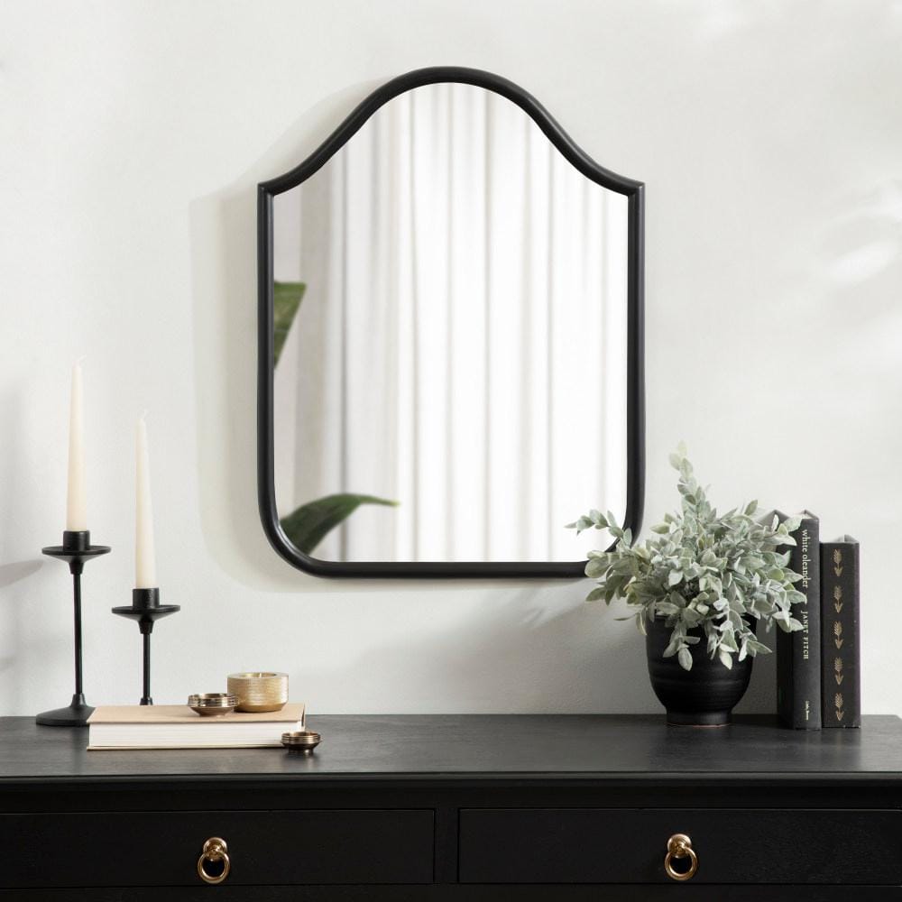 Fellows 18 x 24 Black Scallop Arched Wall Mirror