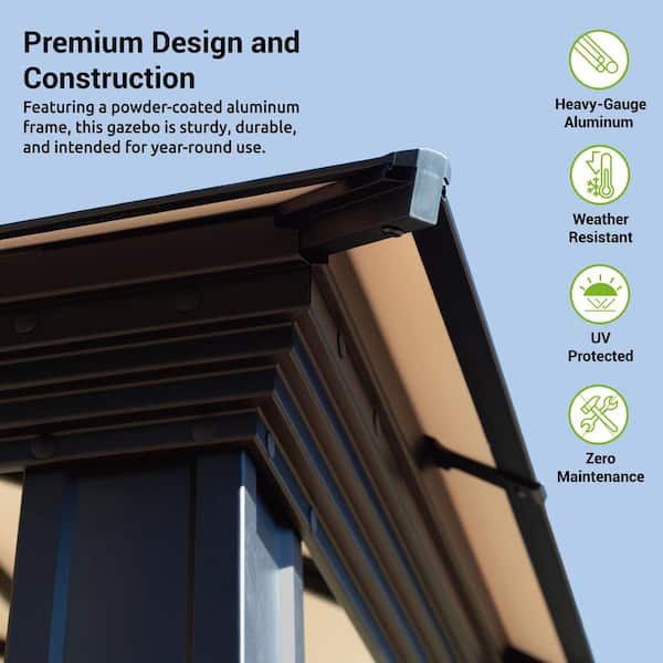 Santa Monica 12 ft. x 20 ft. Aluminum Hard Top Gazebo