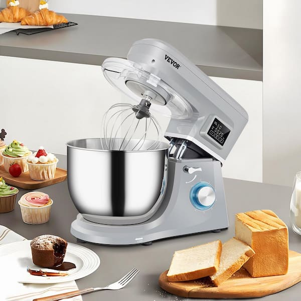 VEVOR Stand Mixer 660W Electric Dough Mixer with 6 Speeds LCD Screen Timing  Food Mixer with 5.8 Qt. Stainless Steel Bowl, Gray XRLLSJBJHHBDFN8Q4V1 -  The Home Depot