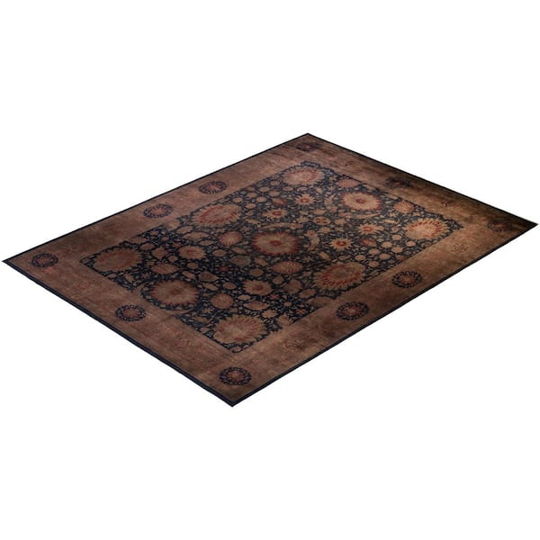 Overdyed Navy 12 ft. x 15 ft. Solid Wool Indoor Area Rug