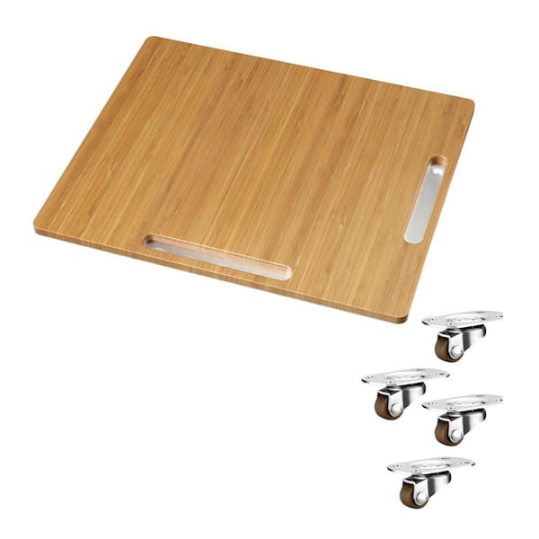 16 in. W x 13 in. D Bamboo Appliance Slider with 360 ° Rollers for Kitchen Appliance and Coffee Countertop, Brown