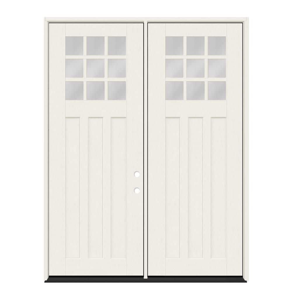 Regency 72 in. x 96 in. 1/4 9L-SDL Clear Glass LHIS Primed Fiberglass Double Prehung Front Door with 4-9/16 Jamb price history on PriceWatchPro