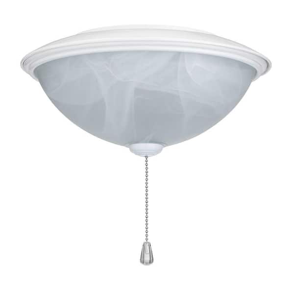 Broan-NuTone Alabaster Contemporary Bowl Glass Ceiling Fan Light Kit with White Trim