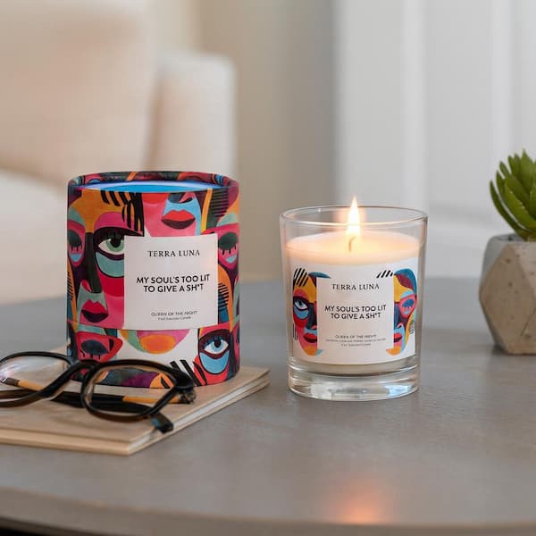 4 in. Pink Queen of the Night Glass Too Lit Boxed Candle-7 oz.