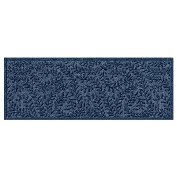 WaterHog Boxwood Navy 22 in. x 60 in. PET Polyester Indoor Outdoor Doormat Runner