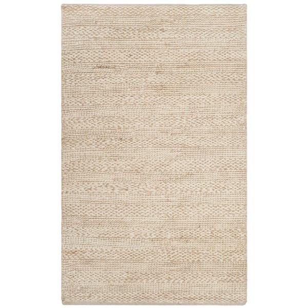 Natural Fiber 2 ft. x 3 ft. Bleach Solid Color Area Rug